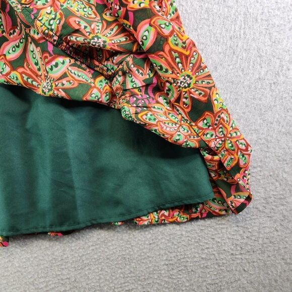 J Crew Skirt Womens Extra Small Floral Tiered Ruffle Lined Knee Length Chiffon - Picture 6 of 14